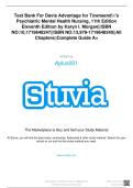 Test bank Davis Advantage for Townsend's Psychiatric Mental Health Nursing 11th Edition Morgan