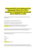 Fundamentals HESI &ndash; Unit 1&colon; Foundations of Nursing Practice &vert; Verified Practice Questions & Correct Detailed Answers &vert; 2026&sol;2027 A&plus; Grade