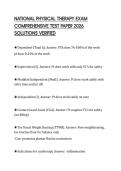 NATIONAL PHYSICAL THERAPY EXAM COMPREHENSIVE TEST PAPER 2026 SOLUTIONS VERIFIED