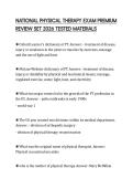 NATIONAL PHYSICAL THERAPY EXAM PREMIUM REVIEW SET 2026 TESTED MATERIALS