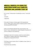MEDICAL GENETICS 5TH JORDE TEST BANK EXAM PAPER 2026 COMPLETE QUESTIONS AND ANSWERS STUDY SET