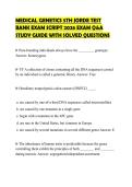 MEDICAL GENETICS 5TH JORDE TEST BANK EXAM SCRIPT 2026 EXAM Q&A STUDY GUIDE WITH SOLVED QUESTIONS