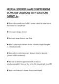 MEDICAL SCIENCES UAMS COMPREHENSIVE EXAM 2026 QUESTIONS WITH SOLUTIONS GRADED A&plus;
