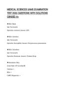 MEDICAL SCIENCES UAMS EXAMINATION TEST 2026 QUESTIONS WITH SOLUTIONS GRADED A&plus;
