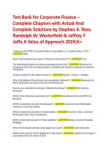 Test Bank for Corporate Finance Ross Westerfield Jaffe &ndash; Complete Solution