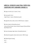MEDICAL SCIENCES UAMS FINAL PAPER 2026 QUESTIONS WITH ANSWERS GRADED A&plus;