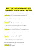 DoD Cyber Awareness Challenge 2026&sol;2027 &vert; Verified Questions & Correct Detailed Answers &vert; A&plus; Grade