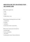 MEDICATION AIDE TEST 2026 DETAILED STUDY AND ANSWER GUIDE