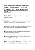 MEDICATION THERAPY MANAGEMENT AND PATIENT-CENTERED CARE GUIDE ACTUAL EXAM PAPER 2026 QUESTIONS ANSWERS GRADED A&plus;