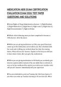 MEDICATION AIDE EXAM CERTIFICATION EVALUATION EXAM 2026 TEST PAPER QUESTIONS AND SOLUTIONS