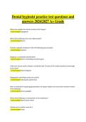 Dental Hygienist Practice Test &vert; Verified Practice Questions & Correct Detailed Answers &vert; 2026&sol;2027 A&plus; Grade