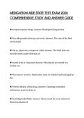 MEDICATION AIDE STATE TEST EXAM 2026 COMPREHENSIVE STUDY AND ANSWER GUIDE