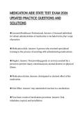 MEDICATION AIDE STATE TEST EXAM 2026 UPDATED PRACTICE QUESTIONS AND SOLUTIONS