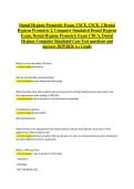 Dental Hygiene Prometric Exam & CSCE &lpar;CDCA&rpar; &ndash; Computer Simulated Case Exam Questions and Answers 2025&ndash;2026 &vert; Complete Dental Hygiene licensure study guide for an A&plus; grade