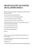 MED-SURG EXAM SCRIPT 2026 QUESTIONS AND FULL ANSWERS GRADED A&plus;