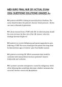 MED-SURG FINAL NUR 201 ACTUAL EXAM 2026 QUESTIONS SOLUTIONS GRADED A&plus;v