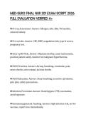 MED-SURG FINAL NUR 201 EXAM SCRIPT 2026 FULL EVALUATION VERIFIED A&plus;