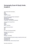 Sonography Exam III Study Guide-Graded A