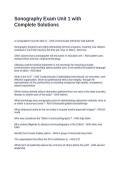 Sonography Exam Unit 1 with Complete Solutions