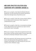 MED-SURG PRACTICE SOLUTION 2026 QUESTIONS WITH ANSWERS GRADED A&plus;