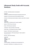 Ultrasound Study Guide with Accurate Solutions