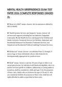 MENTAL HEALTH JURISPRUDENCE EXAM TEST PAPER 2026 COMPLETE RESPONSES GRADED A&plus;