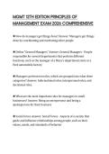 MGMT 12TH EDITION PRINCIPLES OF MANAGEMENT EXAM 2026 COMPREHENSIVE