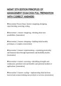 MGMT 12TH EDITION PRINCIPLES OF MANAGEMENT EXAM 2026 FULL PREPARATION WITH CORRECT ANSWERS