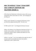 MHA 705 MODULE 7 EXAM 7 EXAM SCRIPT 2026 COMPLETE QUESTIONS AND SOLUTIONS GRADED A&plus;
