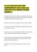 MI LIFE PRODUCER EXAM PREP COMPREHENSIVE STUDY GUIDE 2026 QUESTIONS WITH VERIFIED ANSWERS GRADED A&plus;
