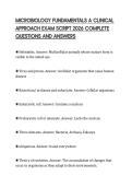 MICROBIOLOGY FUNDAMENTALS A CLINICAL APPROACH EXAM SCRIPT 2026 COMPLETE QUESTIONS AND ANSWERS