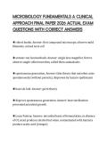 MICROBIOLOGY FUNDAMENTALS A CLINICAL APPROACH FINAL PAPER 2026 ACTUAL EXAM QUESTIONS WITH CORRECT ANSWERS
