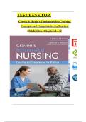 Test Bank for Craven & Hirnle&rsquo;s Fundamentals of Nursing&comma; 10th Edition by Christine Henshaw &vert; Verified Questions & Detailed Rationales &vert; Updated Version