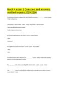 Mech 4 exam 2 Question and answers verified to pass 2025&sol;2026