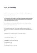 Epic Scheduling EXAM QUESTIONS AND ANSWERS