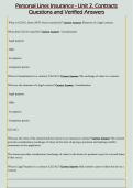 Personal Lines Insurance - Unit 2&comma; Contracts  Questions and Verified Answers