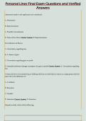 Personal Lines Final Exam Questions and Verified  Answers 