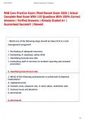 NAB Core Practice Exam &vert;Most Recent Exam 2026 &vert; Actual  Complete Real Exam With 110 Questions With 100&percnt; Correct  Answers &vert; Verified Answers &vert; Already Graded A&plus; &vert;  Guaranteed Success&excl;&excl; &vert; Newest