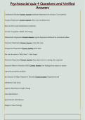 Psychosocial quiz 4 Questions and Verified  Answers