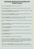 Psychology 250 Exam One Questions and  Verified Answers 