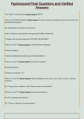 Psychosocial Final Questions and Verified  Answers 