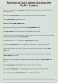 Psychosocial Quiz 3 anxiety Questions and  Verified Answers