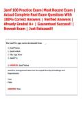 Jamf 100 Practice Exam&vert;Most Recent Exam &vert;  Actual Complete Real Exam Questions With  100&percnt; Correct Answers &vert; Verified Answers &vert;  Already Graded A&plus; &vert; Guaranteed Success&excl;&excl; &vert;  Newest Exam &vert; Just Released&excl;&excl;   