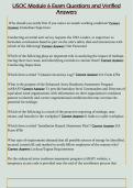 USOC Module 6 Exam Questions and Verified  Answers