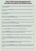 WGU C208 Change Management and  Innovation Questions and Verified Answers 