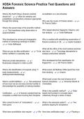 HOSA Forensic Science Practice Test Questions and Answers
