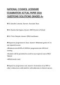 NATIONAL COUNCIL LICENSURE EXAMINATION ACTUAL PAPER 2026 QUESTIONS SOLUTIONS GRADED A&plus;