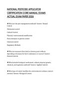 NATIONAL PESTICIDE APPLICATOR CERTIFICATION CORE MANUAL EXAMS ACTUAL EXAM PAPER 2026