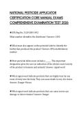 NATIONAL PESTICIDE APPLICATOR CERTIFICATION CORE MANUAL EXAMS COMPREHENSIVE EXAMINATION TEST 2026