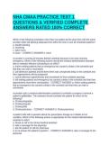 NHA CMAA PRACTICE TEST 1 QUESTIONS & VERIFIED COMPLETE ANSWERS RATED 100&percnt; CORRECT